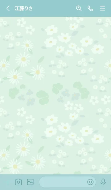 [LINE着せ替え] HANAEMI small flower greenの画像2