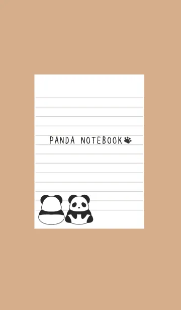 [LINE着せ替え] パンダのノート/カフェモカカラーの画像1