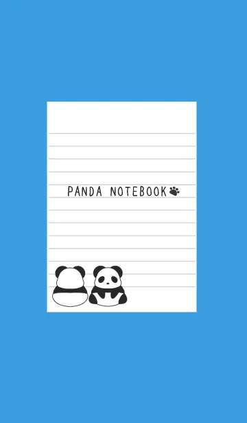 [LINE着せ替え] パンダのノートの着せかえ/ブルー/イエローの画像1