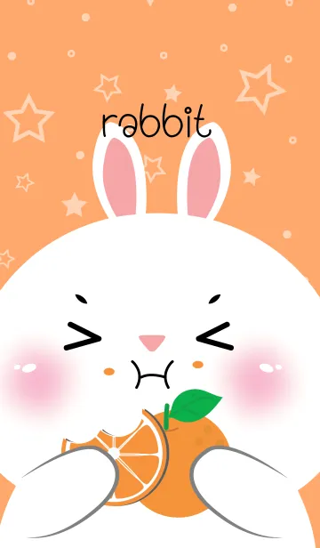 [LINE着せ替え] White Rabbit Love Orange  (JP)の画像1