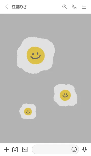 [LINE着せ替え] にこにこ 目玉焼き 英語 - B&W+ 09の画像2