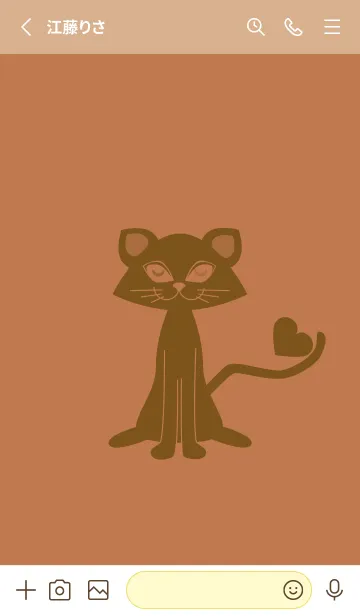 [LINE着せ替え] 猫のオッドとハート 駱駝色の画像2