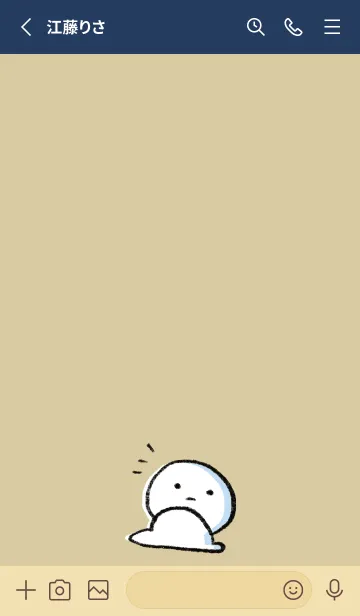 [LINE着せ替え] ベージュとネイビー : まる 3の画像2