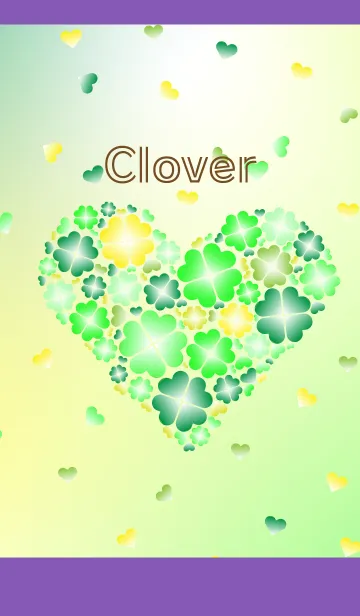 [LINE着せ替え] ハート型のクローバー 紫色の画像1