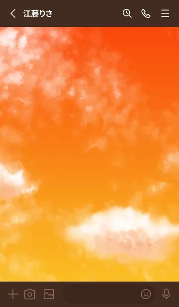 [LINE着せ替え] オレンジの空 茶色の画像2