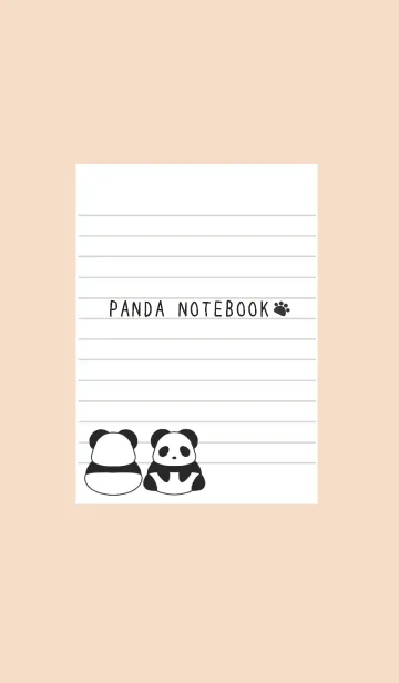 [LINE着せ替え] パンダのノートの着せかえ/ベージュピンクの画像1