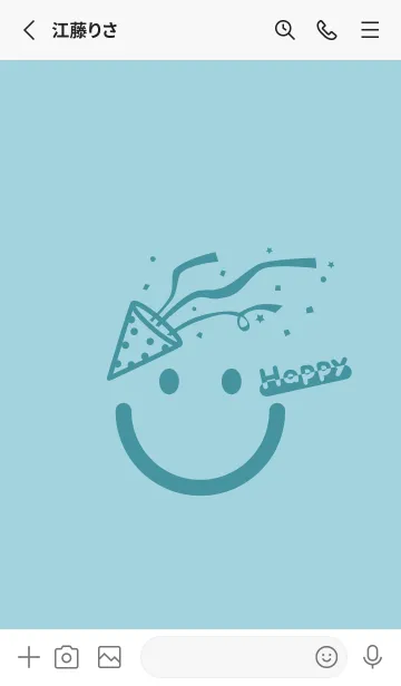 [LINE着せ替え] スマイル＆ハッピー スプレーグリーンの画像2