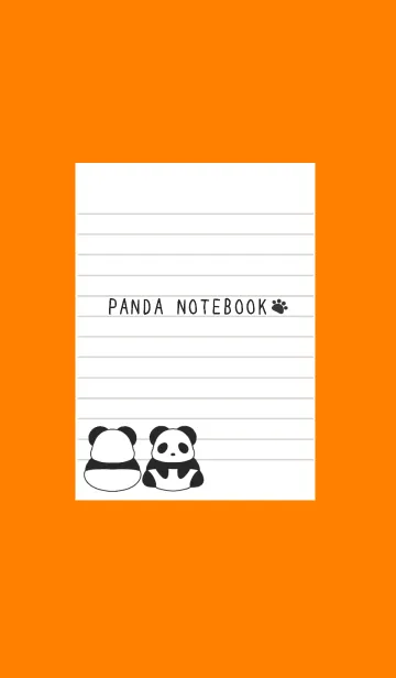 [LINE着せ替え] パンダのノート/オレンジ/ベージュの画像1