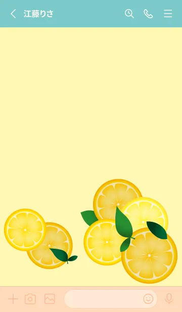 [LINE着せ替え] 葉とレモン ピンクと水色の画像2
