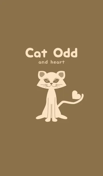 [LINE着せ替え] 猫のオッドとハート 小鹿色の画像1