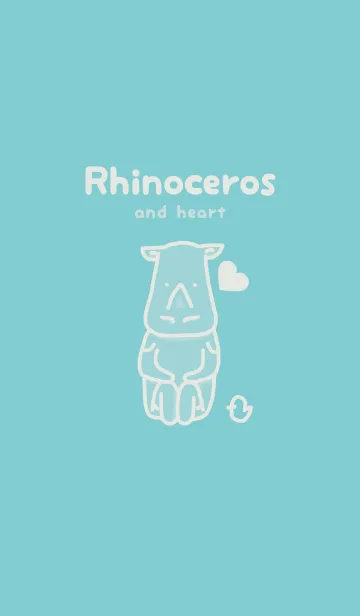 [LINE着せ替え] サイとハート 白群の画像1