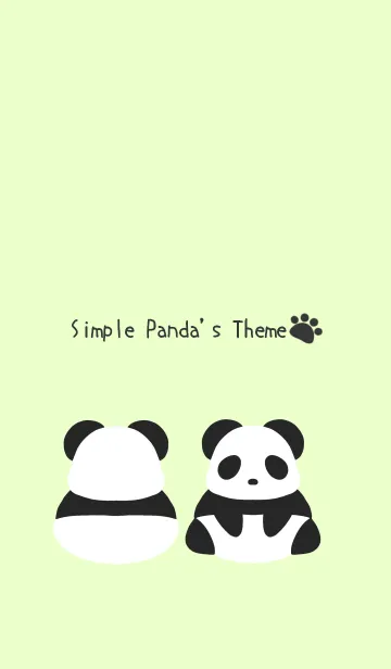 [LINE着せ替え] シンプルパンダ/イエローグリーンの画像1