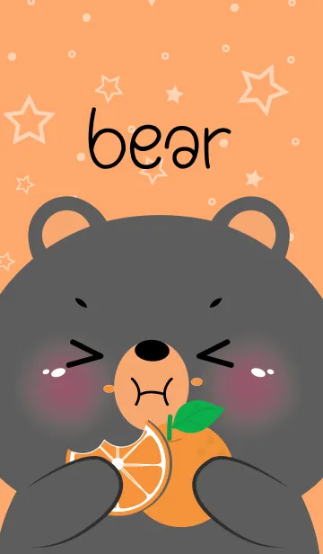 [LINE着せ替え] Black Bear Love Orange (JP)の画像1