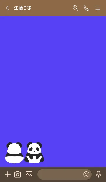 [LINE着せ替え] シンプルパンダの着せかえ/ブルーパープルの画像2