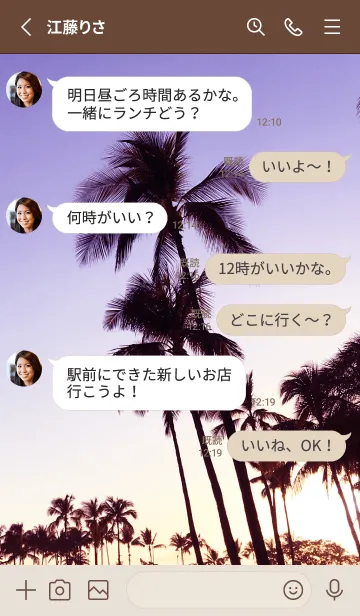 [LINE着せ替え] Palm trees and sunset 48の画像3