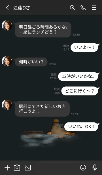 [LINE着せ替え] カピバラ。オレンジ。温泉。黑。の画像3