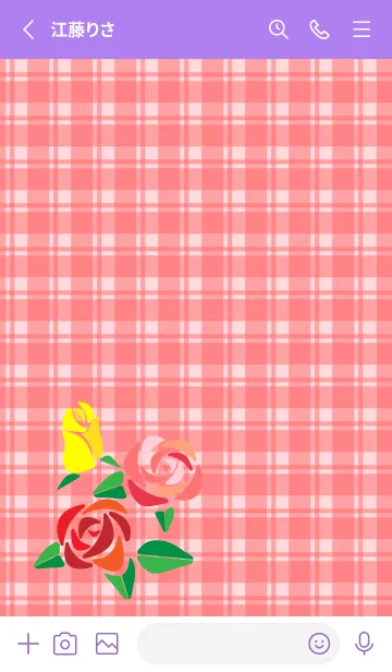 [LINE着せ替え] 3色の薔薇 紫色の画像2