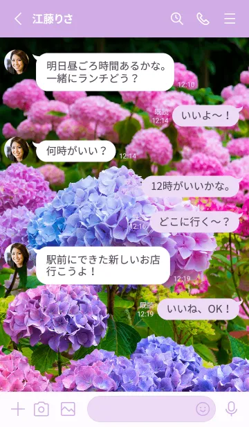 [LINE着せ替え] 彩り＊紫陽花の画像3