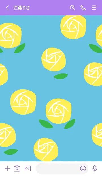 [LINE着せ替え] 黄色いバラ 紫色の画像2