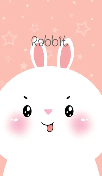 [LINE着せ替え] Simple Cute Face  White Rabbit (JP)の画像1