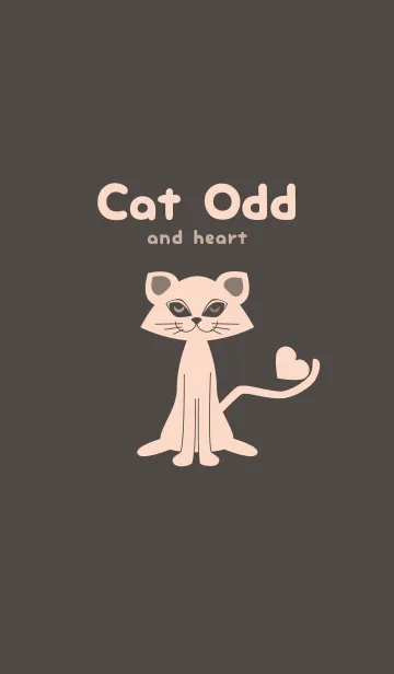 [LINE着せ替え] 猫のオッドとハート トープの画像1