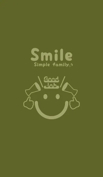 [LINE着せ替え] スマイル＆グッジョブ オリーブグリーンの画像1