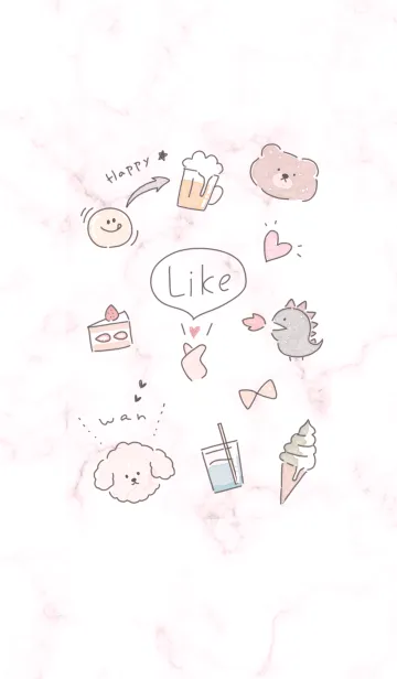 [LINE着せ替え] シンプルなイラスト♡pink10_1の画像1