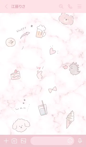 [LINE着せ替え] シンプルなイラスト♡pink10_1の画像2