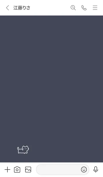 [LINE着せ替え] ねこ. 白とネイビーの画像2