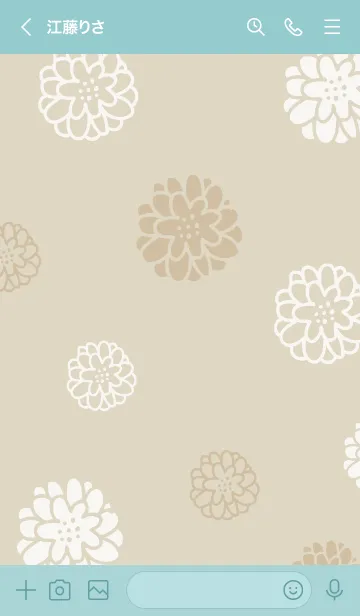 [LINE着せ替え] 白とベージュの丸い花11の画像2