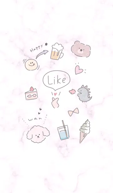 [LINE着せ替え] シンプルなイラスト♡pinkpurple11_1の画像1