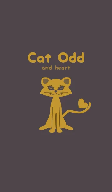 [LINE着せ替え] 猫のオッドとハート チャコールグレイの画像1