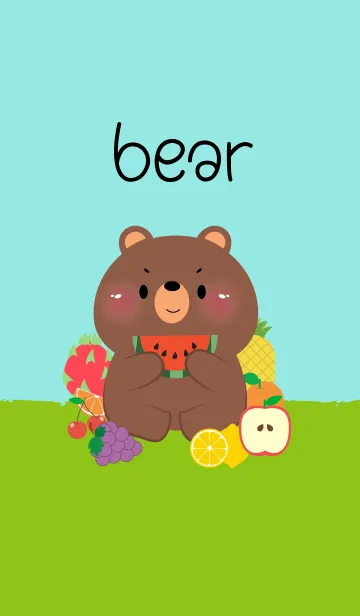 [LINE着せ替え] Cute Bear  Love Fruit Theme (JP)の画像1