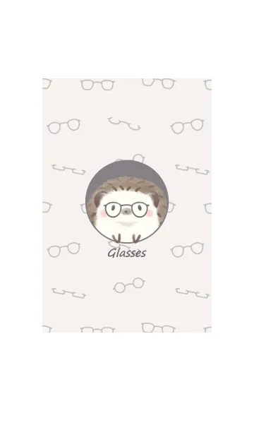 [LINE着せ替え] ハリネズミとメガネ -ブラック-の画像1