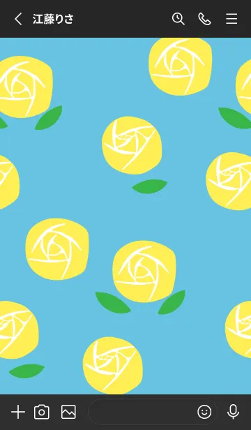 [LINE着せ替え] 黄色いバラ 黒色の画像2