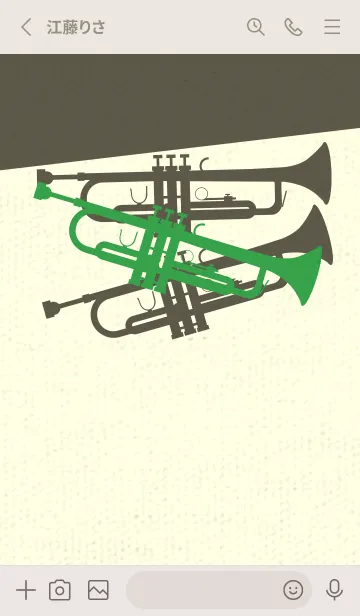 [LINE着せ替え] Trumpet CLR パロットグリーンの画像2