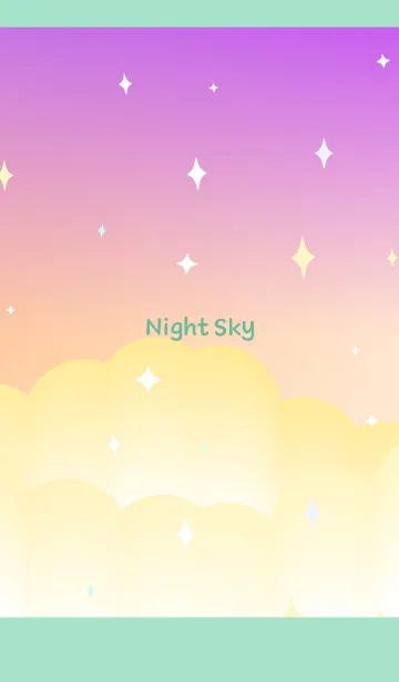 [LINE着せ替え] 幻想的な夜空 青緑の画像1