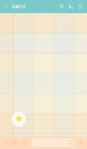 [LINE着せ替え] チェック柄 ガーベラ12の画像2