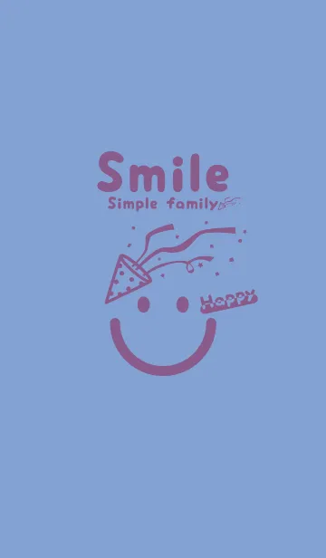 [LINE着せ替え] スマイル＆ハッピー 青藤色の画像1