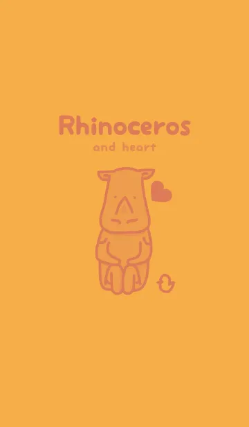 [LINE着せ替え] サイとハート 柑子色の画像1