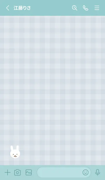 [LINE着せ替え] 白うさぎ チェック11の画像2