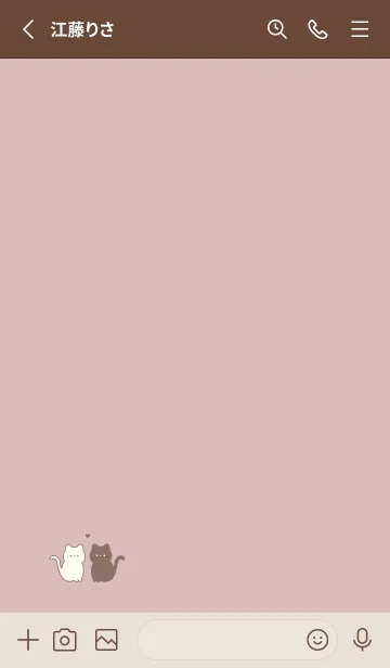 [LINE着せ替え] 白黒ねこさん。レッドベージュの画像2