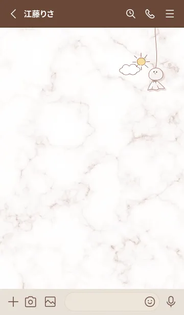 [LINE着せ替え] てるてる坊主♡pinkbrown07_1の画像2