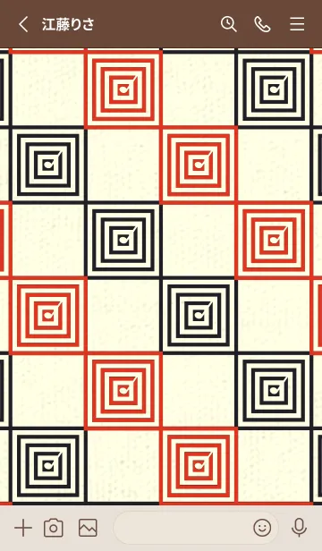 [LINE着せ替え] 和音 市松模様 音符  スカーレッドの画像2