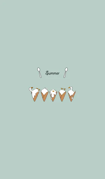 [LINE着せ替え] 溶けたアヒル！ ！ ！(ライトミント)の画像1