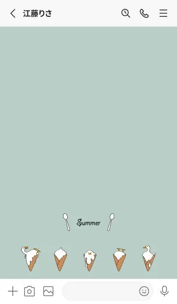 [LINE着せ替え] 溶けたアヒル！ ！ ！(ライトミント)の画像2