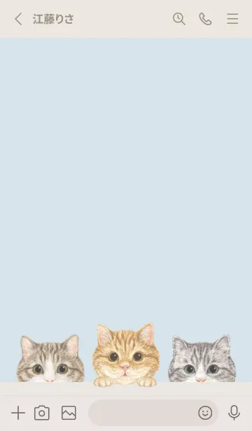 [LINE着せ替え] 猫 - マンチカン - パステルブルーの画像2