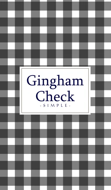 [LINE着せ替え] Gingham Check Black - SIMPLE 14の画像1
