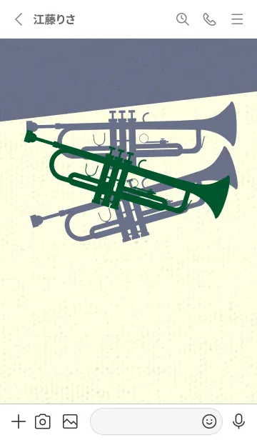 [LINE着せ替え] Trumpet CLR 深緑の画像2