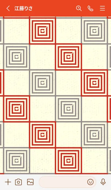 [LINE着せ替え] 和音 市松模様 音符  ルージュの画像2